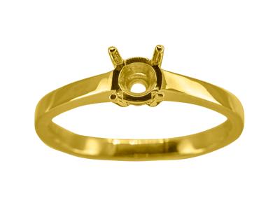 Solitario 4 Griffe Per Pietra Da 5 Mm, Corpo Piatto, Oro Giallo 18k 3n, Misura 54