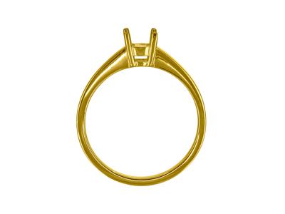 Solitario 4 Griffe Per Pietra Da 5 Mm, Corpo Piatto, Oro Giallo 18k 3n, Misura 54 - Immagine Standard - 2