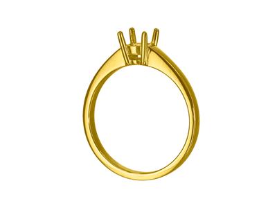 Solitario 4 Griffe Per Pietra Da 5 Mm, Corpo Piatto, Oro Giallo 18k 3n, Misura 54 - Immagine Standard - 3