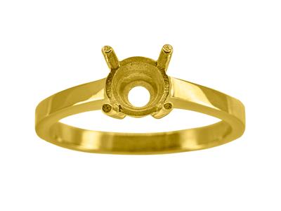 Solitario 4 Griffe Per Pietra Da 6,50 Mm, Corpo Piatto, Oro Giallo 18k3n, Dito 54