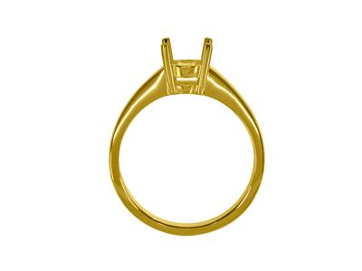 Solitario 4 Griffe Per Pietra Da 6,50 Mm, Corpo Piatto, Oro Giallo 18k3n, Dito 54 - Immagine Standard - 2