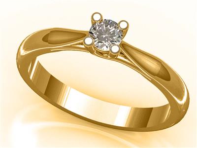 Solitario 4 Artigli Incrociati Per Pietra Da 5 Mm, Oro Giallo 18 Carati, Misura Dito 53. Rif. 03420 - Immagine Standard - 2