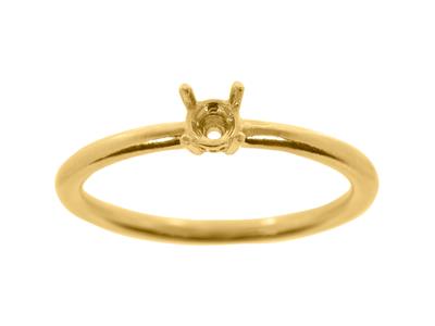 Solitario 4 Griffe Per Pietra Da 3,80 Mm, Corpo Bombato, Oro Giallo 18k3n, Dito 54