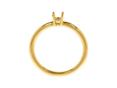 Solitario 4 Griffe Per Pietra Da 3,80 Mm, Corpo Bombato, Oro Giallo 18k3n, Dito 54 - Immagine Standard - 2