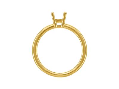 Solitario 4 Punte Per Pietra Da 6 Mm, Corpo Bombato, Oro Giallo 18k 3n, Misura Dell'anello 68 - Immagine Standard - 2