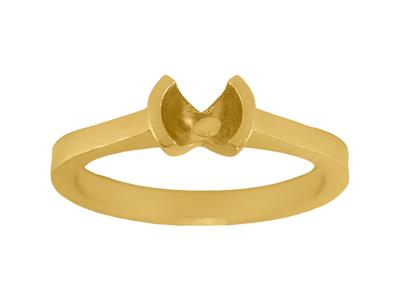 Solitario Montatura A Mezza Lunettaper Pietra Da 6 Mm, Corpo Piatto, 18kt Oro Giallo 3n, Dito 60 - Immagine Standard - 1