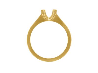 Solitario Montatura A Mezza Lunettaper Pietra Da 6 Mm, Corpo Piatto, 18kt Oro Giallo 3n, Dito 60 - Immagine Standard - 2