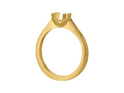 Solitario Montatura A Mezza Lunettaper Pietra Da 6 Mm, Corpo Piatto, 18kt Oro Giallo 3n, Dito 60 - Immagine Standard - 3