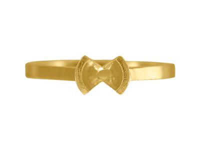 Solitario Montatura A Mezza Lunettaper Pietra Da 6 Mm, Corpo Piatto, 18kt Oro Giallo 3n, Dito 60 - Immagine Standard - 4