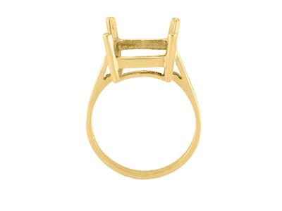 Anello Con 4 Griffe Per Pietra Rettangolare 14 X 12 Mm, Oro Giallo 18 Carati. Rif. 15381 - Immagine Standard - 1