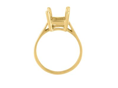 Anello Con 4 Griffe Per Pietra Rettangolare 10 X 8 Mm, Oro Giallo 18 Carati. Rif. 15377 - Immagine Standard - 1