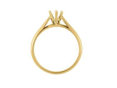 Solitario 6 Griffe Per Pietra Da 4 Mm, Oro Giallo 18 Carati. Rif. 25375 - Immagine Standard - 1