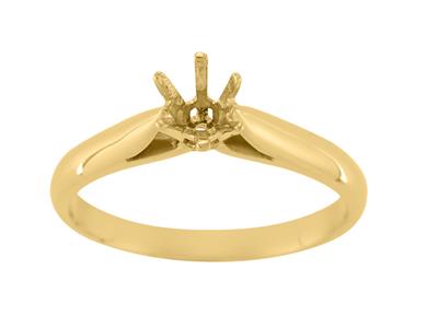 Solitario 6 Griffe Per Pietra Da 4 Mm, Oro Giallo 18 Carati. Rif. 25375 - Immagine Standard - 2