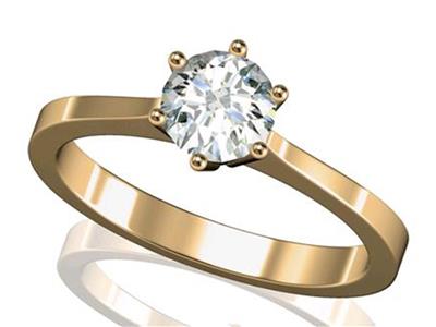 Solitario 6 Griffe Per Pietra Da 4 Mm, Oro Giallo 18 Carati. Rif. 25375 - Immagine Standard - 3