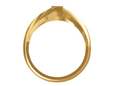 Montatura Per Anello A Incrocio Diritto Ss79 Pesante, Marchio Di Autenticità, Misura M 53 ,  Oro Giallo Da 18 Kt - Immagine Standard - 1