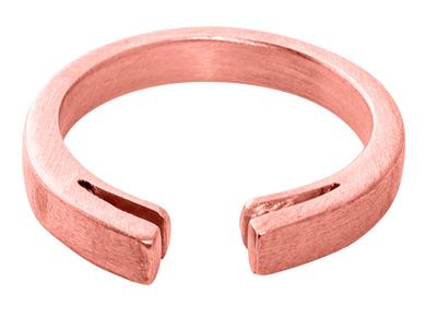 Corpo Dell'anello Con Strisce A Palmetta, Oro Rosa 18 Carati 4n, Dito 50 Ref. S66 - Immagine Standard - 2