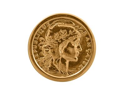 Anello Portapezzo Da 10 Franchi, Incastonatura Invisibile, Oro Rosa 18kt 4n - Immagine Standard - 5