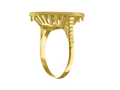 Anello Portamonete 10 Franchi, Cestino Traforato, 18kt Oro Giallo