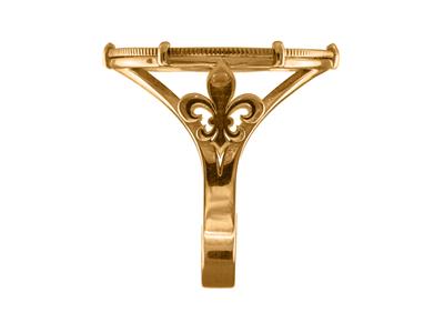 Anello Portamonete Da 20 Franchi, Con Incastonatura A Sei Griffe, Personalizzabile, Oro Rosa 18 Kt 4n - Immagine Standard - 2