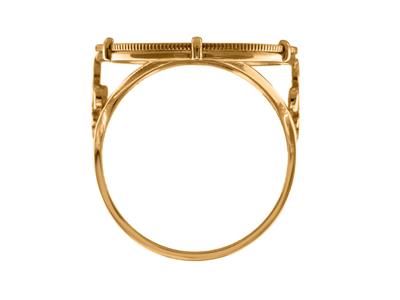 Anello Portamonete Da 20 Franchi, Con Incastonatura A Sei Griffe, Personalizzabile, Oro Rosa 18 Kt 4n - Immagine Standard - 3