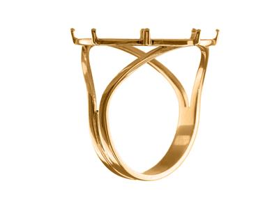 Anello Portamonete Da 10 Franchi, Castone A 8 Griffe, Corpo Traforato,oro Rosa 18k 4n