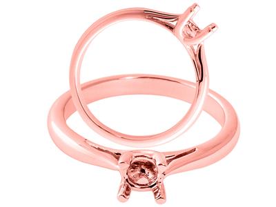 Solitario 4 Artigli Incrociati Per Pietra Da 6 Mm, Oro Rosso 18 Carati, Dito 53. Rif. 03420 - Immagine Standard - 3