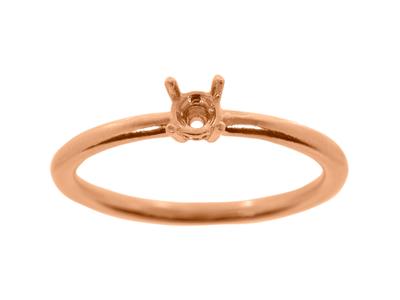 Solitario 4 Grappoli Per Pietra Da 4,60 Mm, Corpo Bombato, Oro Rosso 18k 5n, Misura Dell'anello 65 - Immagine Standard - 1