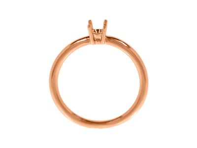 Solitario 4 Grappoli Per Pietra Da 4,60 Mm, Corpo Bombato, Oro Rosso 18k 5n, Misura Dell'anello 65 - Immagine Standard - 2