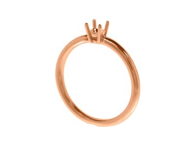 Solitario 4 Grappoli Per Pietra Da 4,60 Mm, Corpo Bombato, Oro Rosso 18k 5n, Misura Dell'anello 65 - Immagine Standard - 3