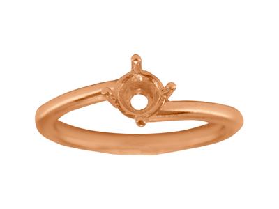 Solitario 4 Griffe Offset Per Pietra Da 4,60 Mm, Corpo Arrotondato, 18kt Oro Rosso 5n, Dito 70 - Immagine Standard - 1