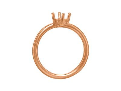 Solitario 4 Griffe Offset Per Pietra Da 4,60 Mm, Corpo Arrotondato, 18kt Oro Rosso 5n, Dito 70 - Immagine Standard - 2