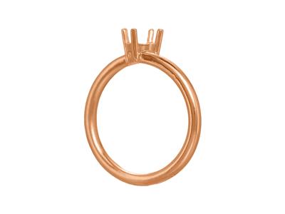 Solitario 4 Griffe Offset Per Pietra Da 4,60 Mm, Corpo Arrotondato, 18kt Oro Rosso 5n, Dito 70 - Immagine Standard - 3