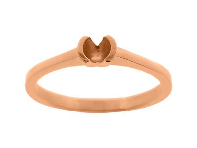 Solitario Incastonato A Mezza Lunetta Per Pietra Da 3,40 Mm, Corpo Piatto, Oro Rosso 18k 5n, Misura Anell - Immagine Standard - 1
