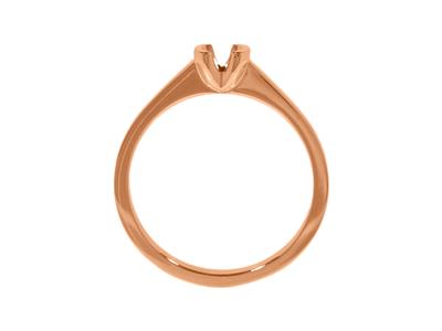 Solitario Incastonato A Mezza Lunetta Per Pietra Da 3,40 Mm, Corpo Piatto, Oro Rosso 18k 5n, Misura Anell - Immagine Standard - 2