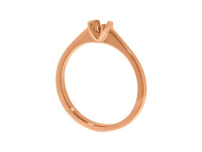 Solitario Incastonato A Mezza Lunetta Per Pietra Da 3,40 Mm, Corpo Piatto, Oro Rosso 18k 5n, Misura Anell - Immagine Standard - 3