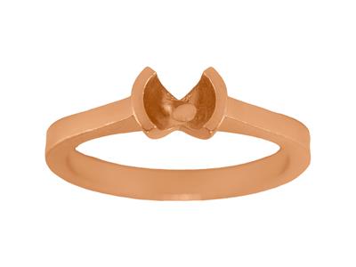 Solitario Montatura A Mezza Lunettaper Pietra Da 6 Mm, Corpo Piatto, 18kt Oro Rosso 5n, Dito 50 - Immagine Standard - 1