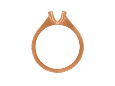 Solitario Montatura A Mezza Lunettaper Pietra Da 6 Mm, Corpo Piatto, 18kt Oro Rosso 5n, Dito 50 - Immagine Standard - 2
