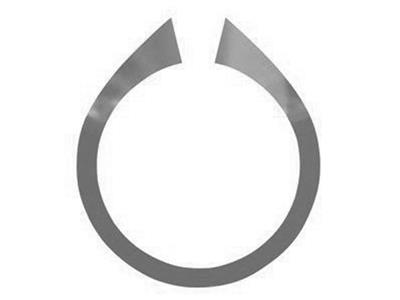 Corpo Anello Aperto, Oro Bianco 18 Kt Pd 10, Dito 52/53. Rif. S221 Bianco Da 18 Kt - Immagine Standard - 1