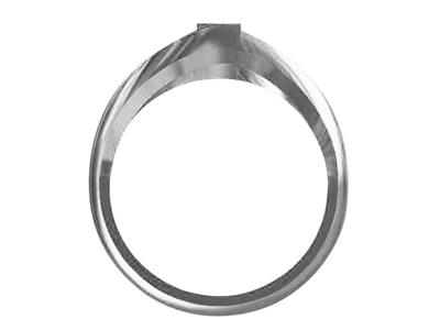 Corpo Dell'anello Incrociato, Oro Grigio 18 Kt Pd 10, Dito 52/53. Rif.s230 - Immagine Standard - 1