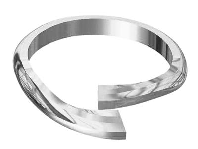Corpo Dell'anello Incrociato, Oro Grigio 18 Kt Pd 10, Dito 52/53. Rif.s230 - Immagine Standard - 2