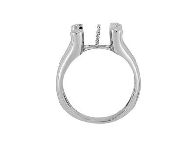 Anello Per Perle Da 8 A 10 Mm, Argento 925 Rodiato. Rif. Bg245