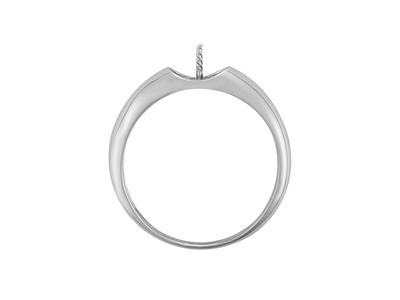 Anello Per Perle Da 7 A 9 Mm, Argento 925 Rodiato. Rif. Bg138, Dito 54