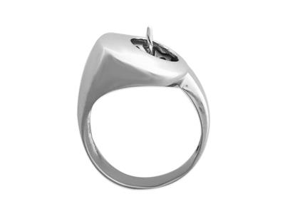 Anello Per Perle Da 8 A 10 Mm, Argento 925 Rodiato. Rif. Bg158 - Immagine Standard - 3