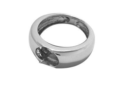 Anello Per Perla Da 10 Mm, Argento 925 Rodiato. Rif. Bg113