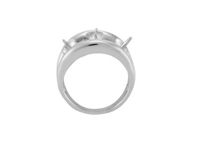 Anello Per Perla Da 10 Mm, Argento 925 Rodiato. Rif. Bg215