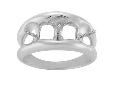 Anello Per Perla Da 10 Mm, Argento 925 Rodiato. Rif. Bg215 - Immagine Standard - 2