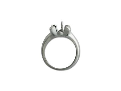 Anello Per Perla Da 10 Mm, Argento 925 Rodiato. Rif. Bg154 - Immagine Standard - 3