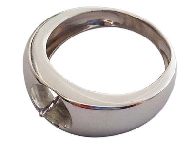 Anello Per Perle Da 8 A 9 Mm, Argento 925 Rodiato. Rif. Bg114, Dito 52