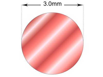 Filo Tondo Ricotto In Oro Rosso 18k5n, 3,00 MM - Immagine Standard - 3