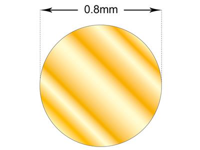 Filo Tondo 18kt Oro Giallo 3n Ricotto, 0,80 MM - Immagine Standard - 3